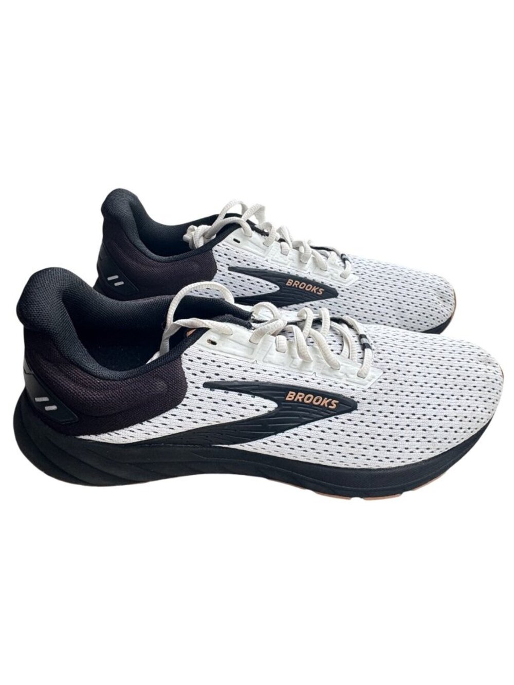 Brooks Men's Size 12D Anthem 6 Running Shoes White Black Tan 1104141D121